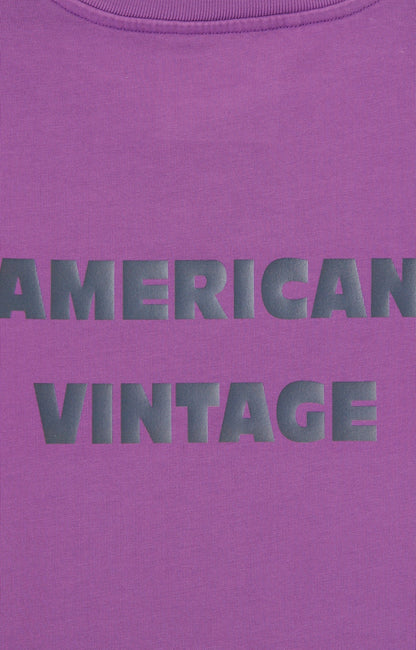 Printed Cotton Crew Neck T-Shirt American Vintage
