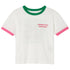 White Short Sleeve T-Shirt with Contrast Collar and Cuffs American Vintage
