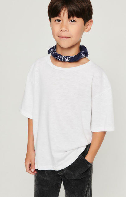 Short Sleeve Cotton T-Shirt with Round Collar American Vintage