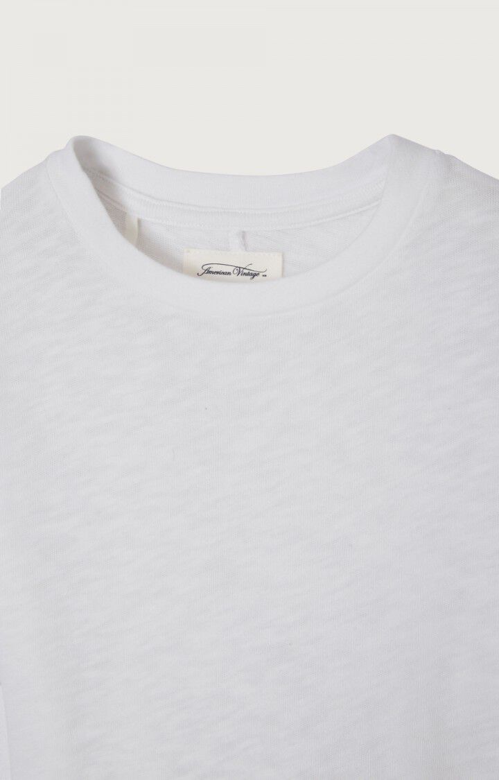 Short Sleeve Cotton T-Shirt with Round Collar American Vintage