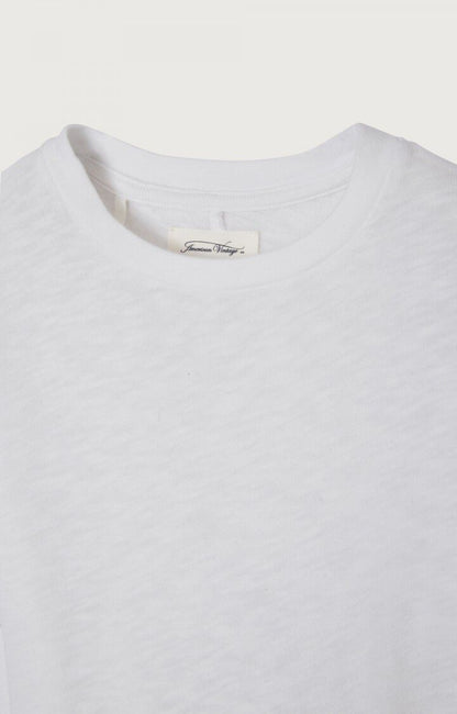 Short Sleeve Cotton T-Shirt with Round Collar American Vintage