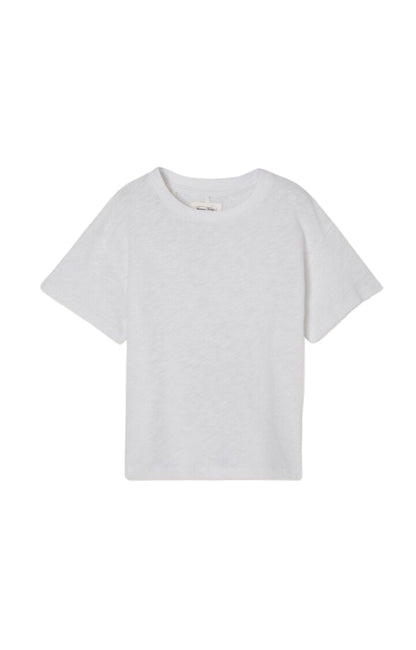 Short Sleeve Cotton T-Shirt with Round Collar American Vintage