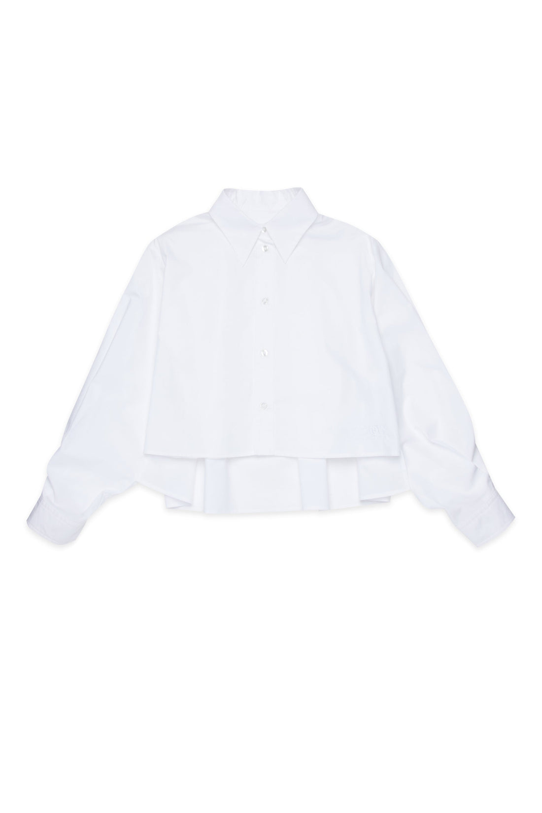 White Layered Cotton Shirt for Kids Mm6 Kid