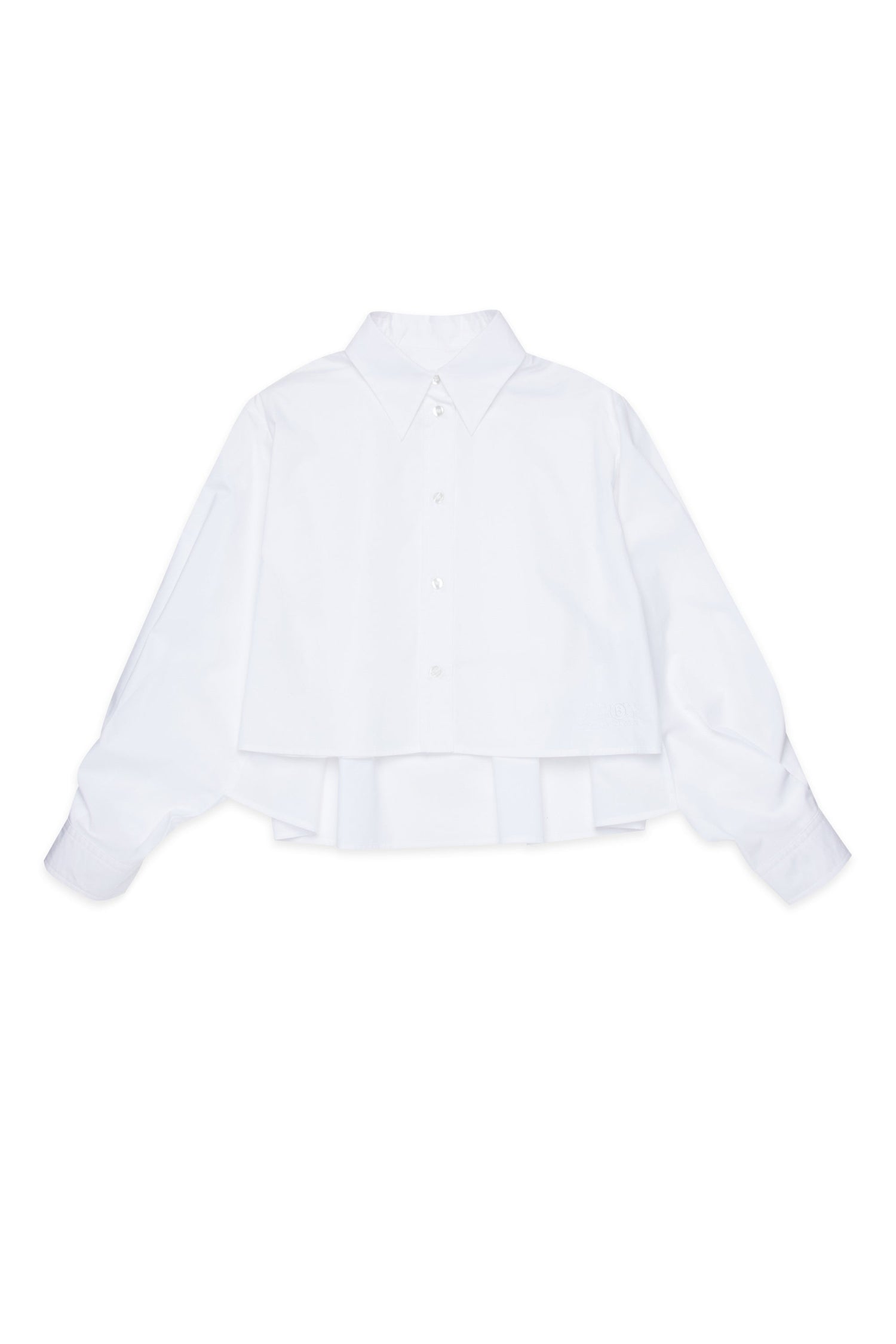 White Layered Cotton Shirt for Kids Mm6 Kid