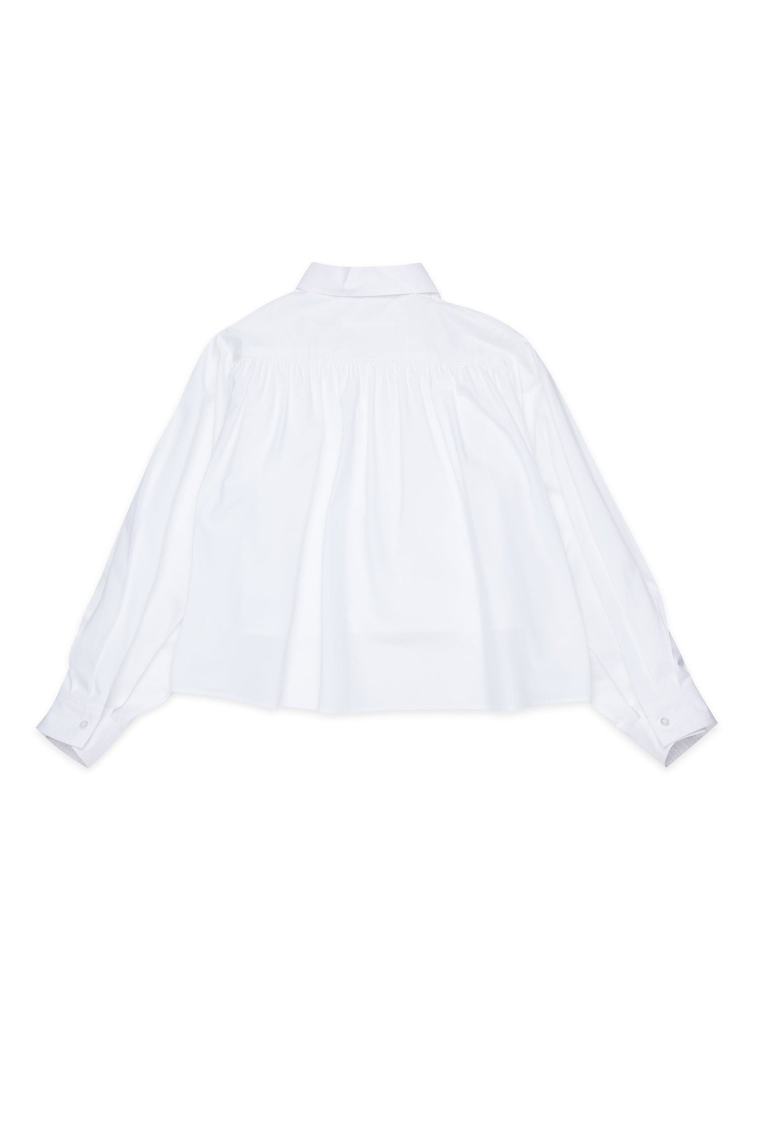 White Layered Cotton Shirt for Kids Mm6 Kid