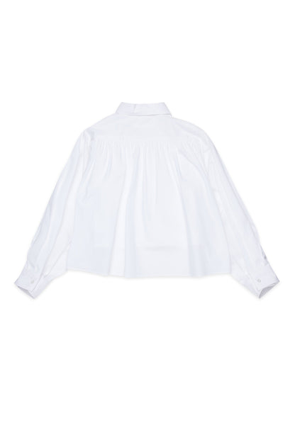 White Layered Cotton Shirt for Kids Mm6 Kid