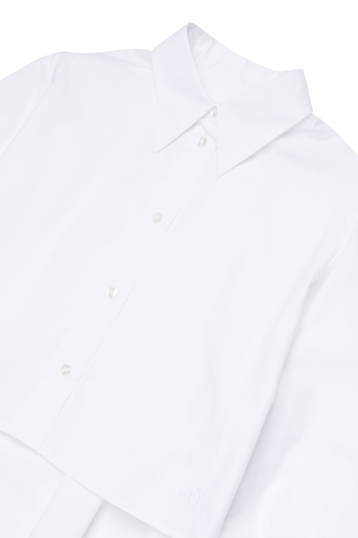 White Layered Cotton Shirt for Kids Mm6 Kid
