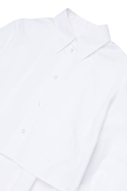 White Layered Cotton Shirt for Kids Mm6 Kid