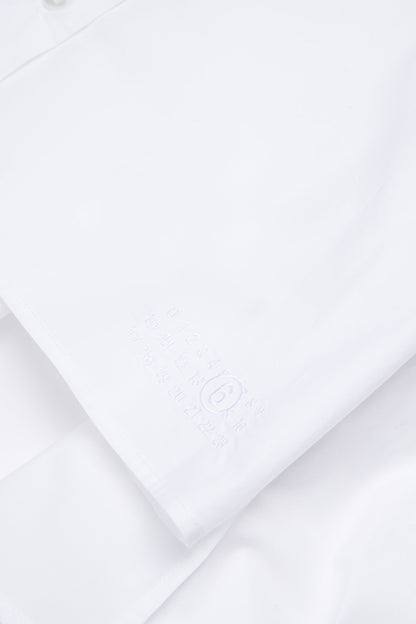 White Layered Cotton Shirt for Kids Mm6 Kid