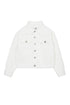 White Cotton Denim Jacket for Kids Mm6 Kid