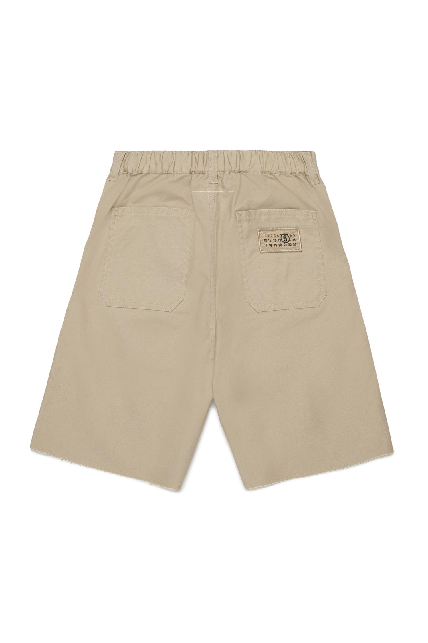 Beige Cotton Utility Shorts for Kids Mm6 Kid