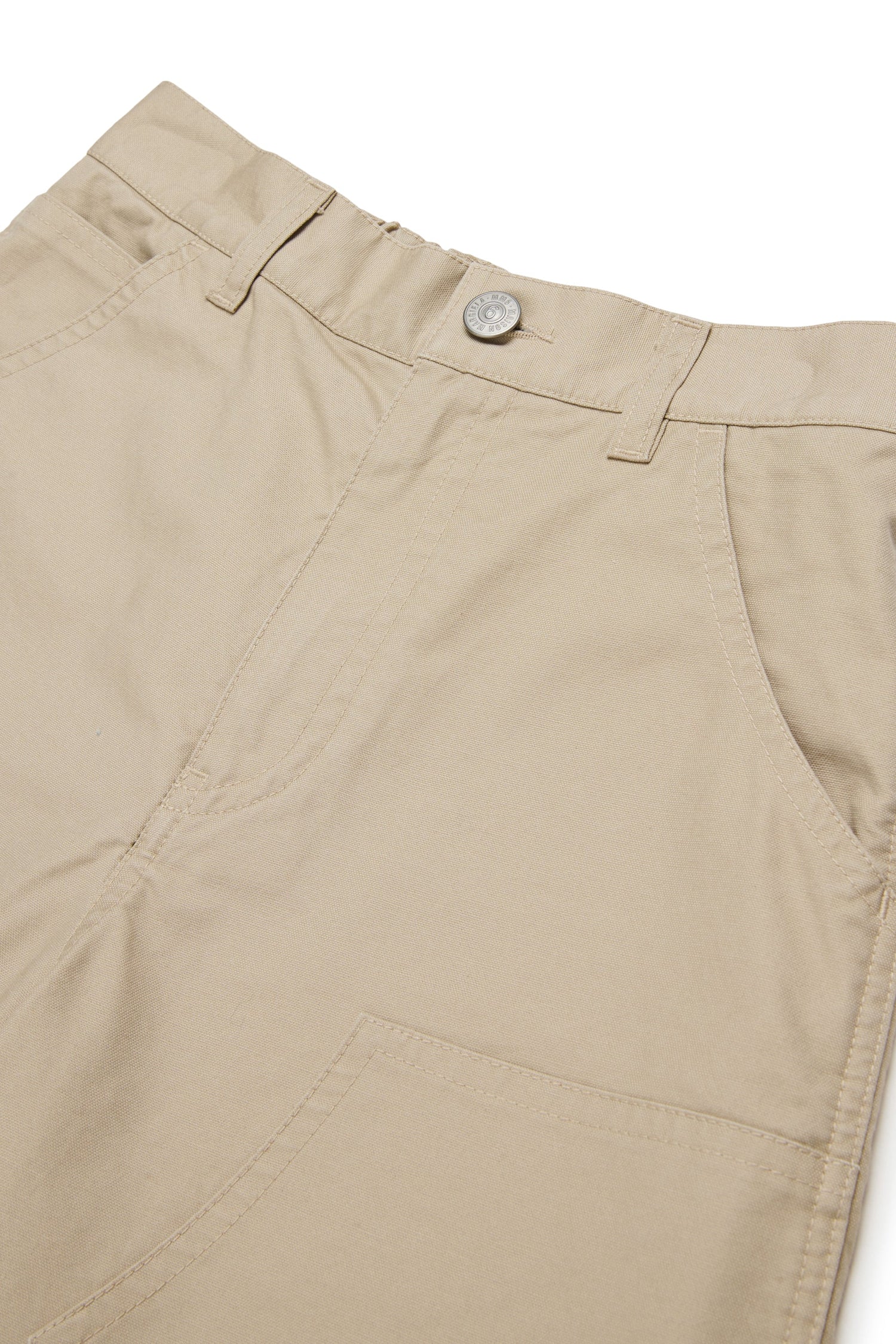 Beige Cotton Utility Shorts for Kids Mm6 Kid