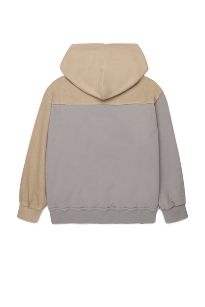 Two-Tone Cotton Hooded Sweatshirt for Kids Mm6 Kid