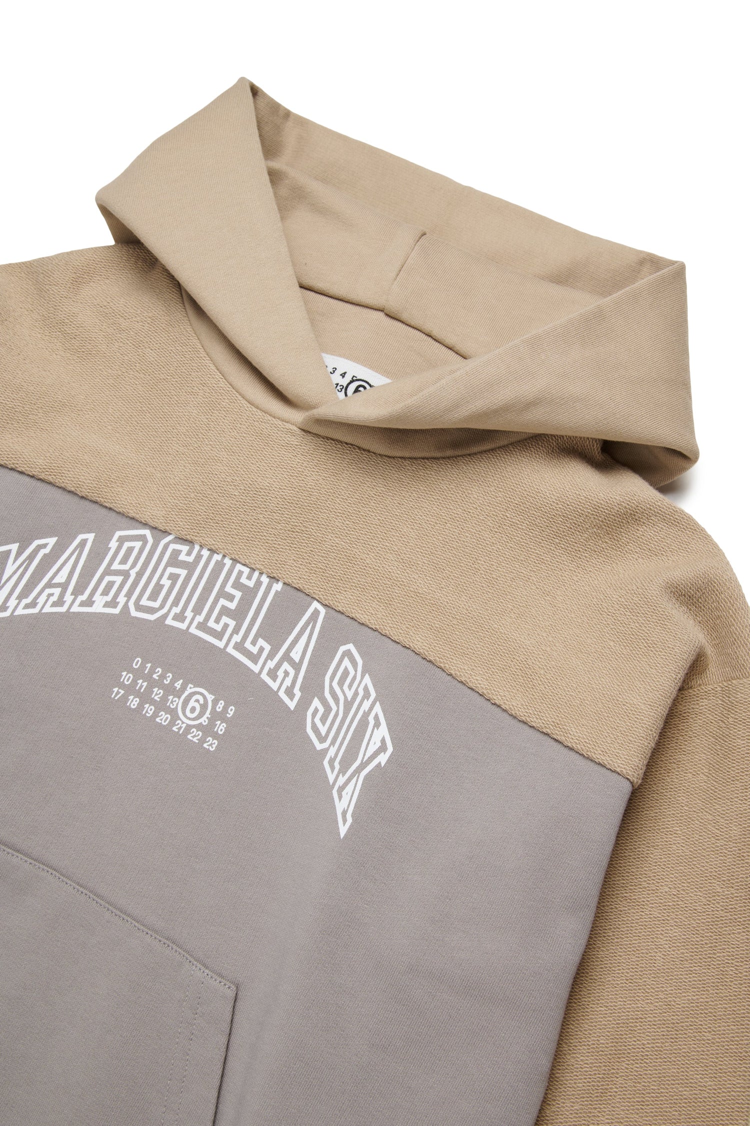 Two-Tone Cotton Hooded Sweatshirt for Kids Mm6 Kid
