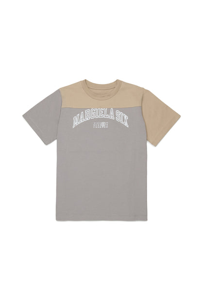 Two-Tone Cotton Graphic T-Shirt for Kids Mm6 Kid