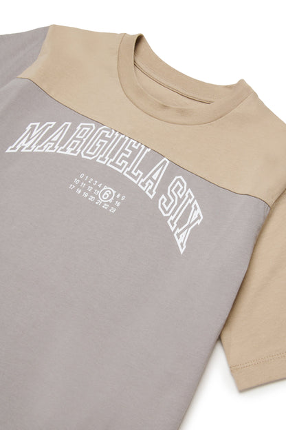 Two-Tone Cotton Graphic T-Shirt for Kids Mm6 Kid