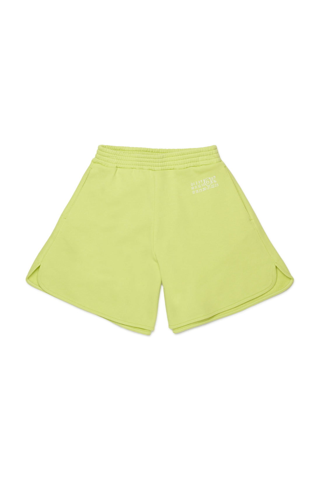 Lime Cotton Logo Shorts for Kids Mm6 Kid