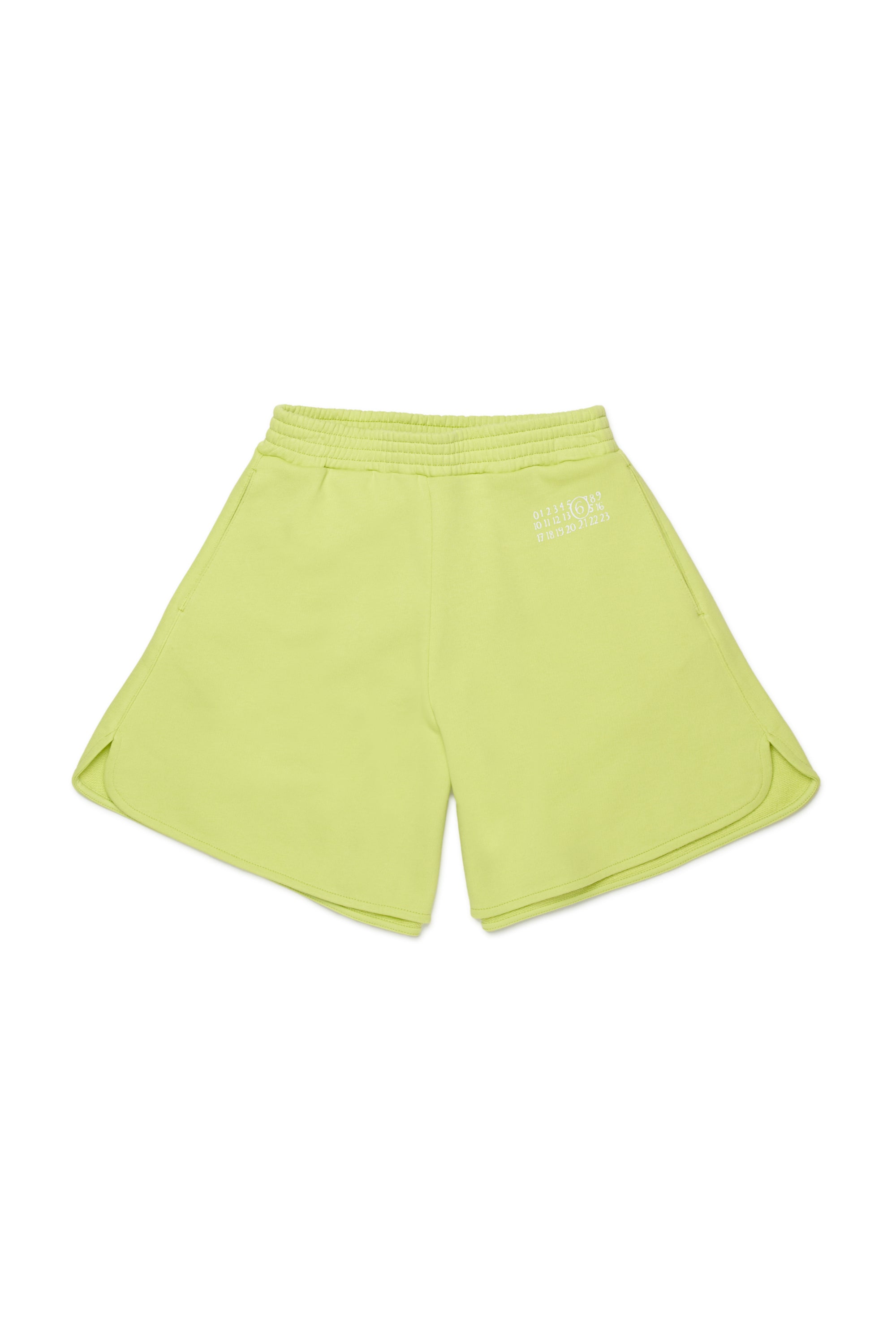 Lime Cotton Logo Shorts for Kids Mm6 Kid