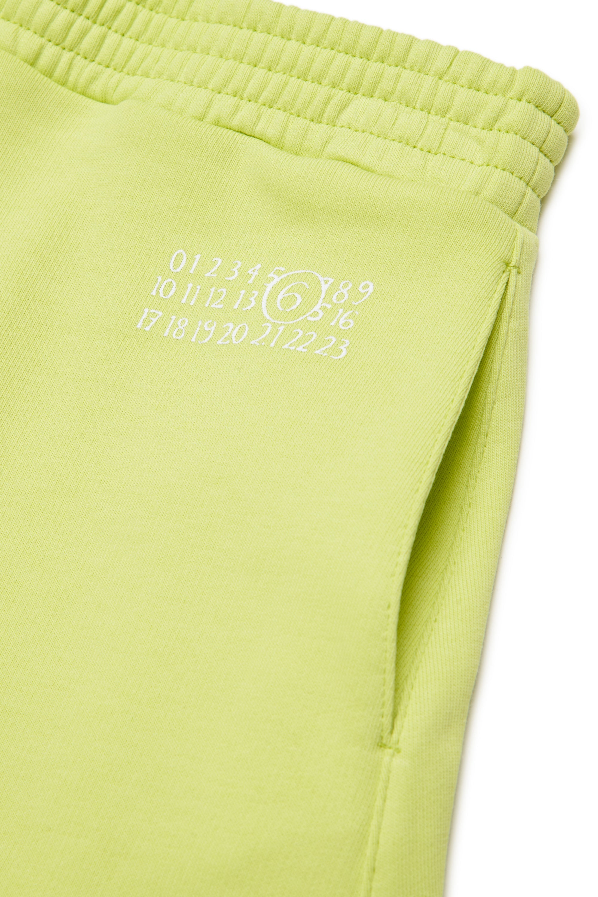 Lime Cotton Logo Shorts for Kids Mm6 Kid
