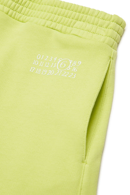 Lime Cotton Logo Shorts for Kids Mm6 Kid