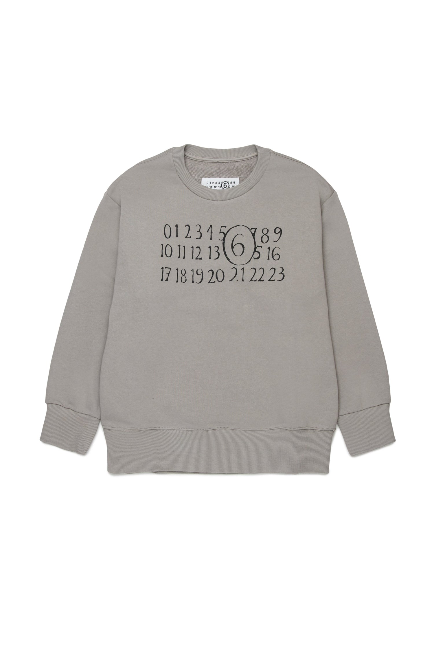 Grey Cotton Logo Sweatshirt for Kids Mm6 Kid