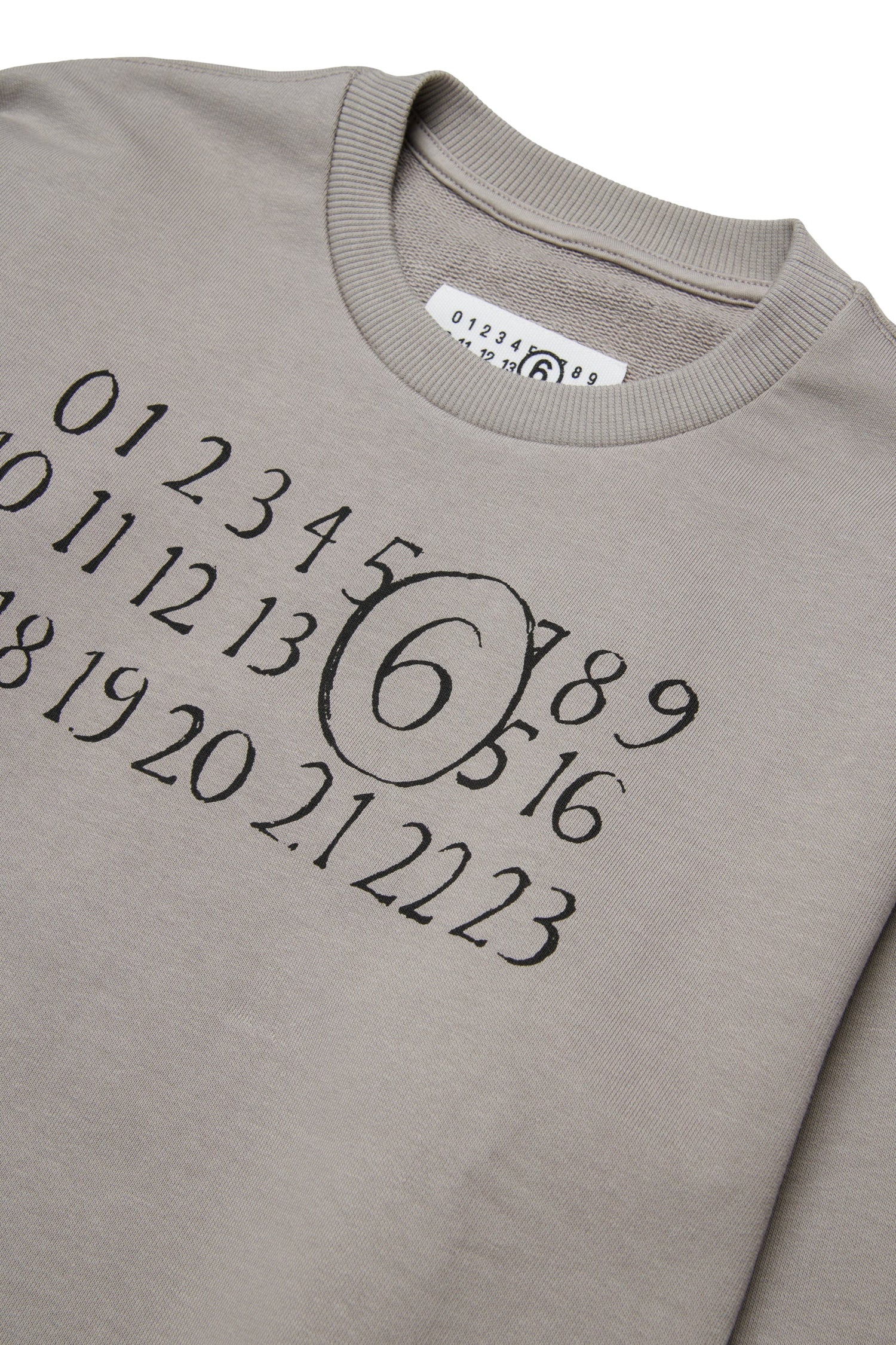 Grey Cotton Logo Sweatshirt for Kids Mm6 Kid