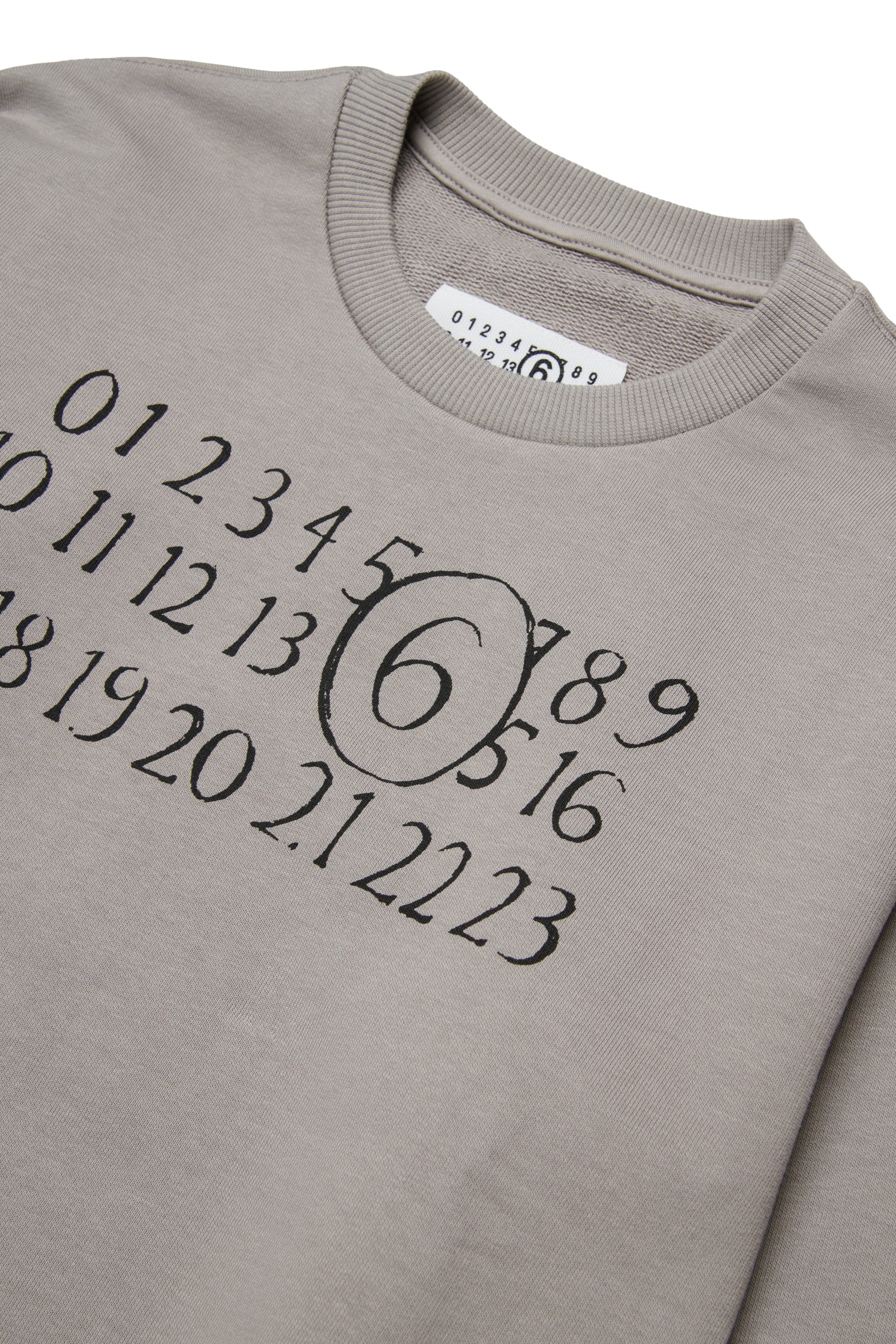 Grey Cotton Logo Sweatshirt for Kids Mm6 Kid