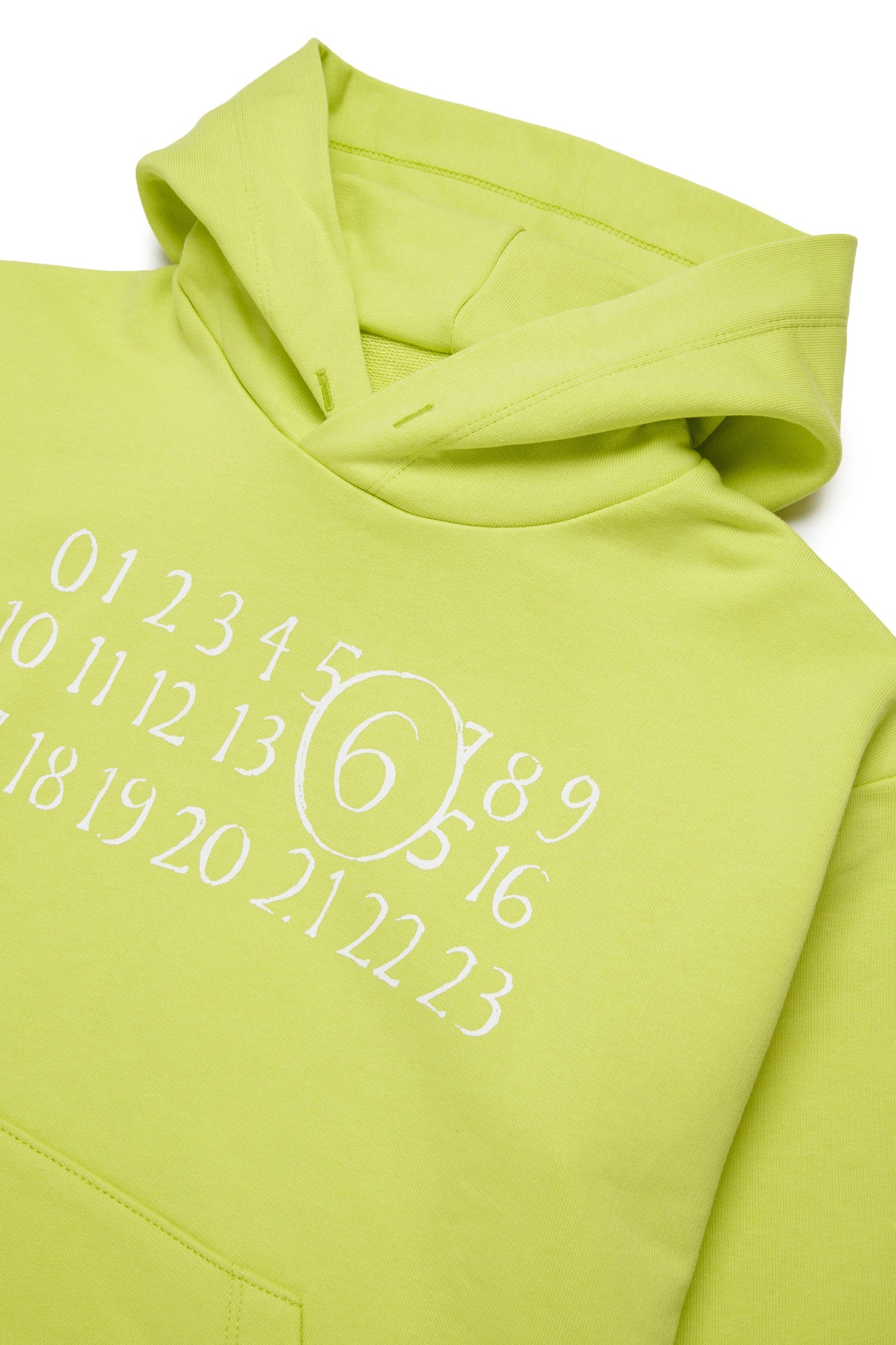 Lime Cotton Hooded Sweatshirt for Kids Mm6 Kid