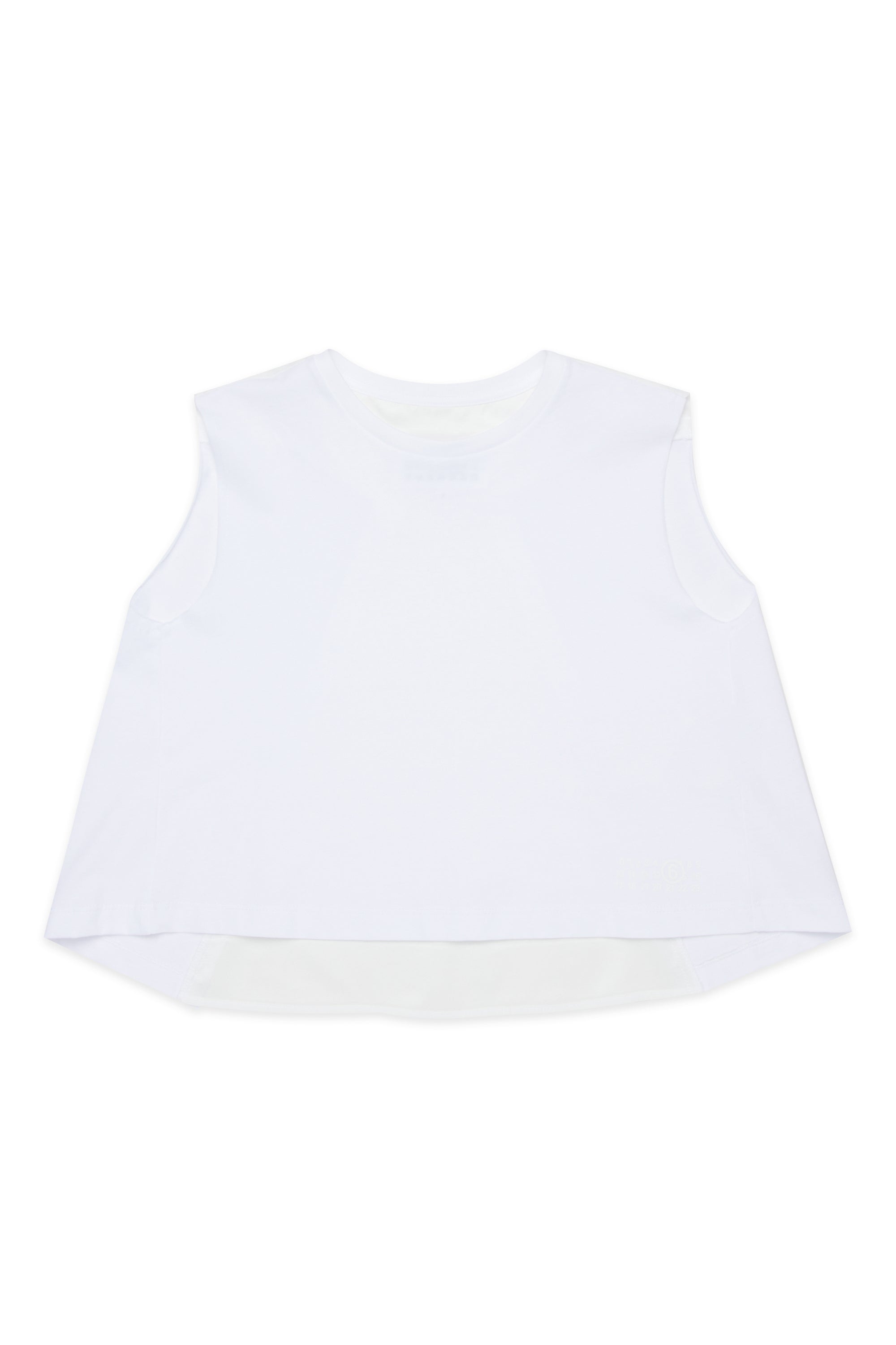 Cotton T-Shirt with Contrast Detail for Kids Mm6 Kid