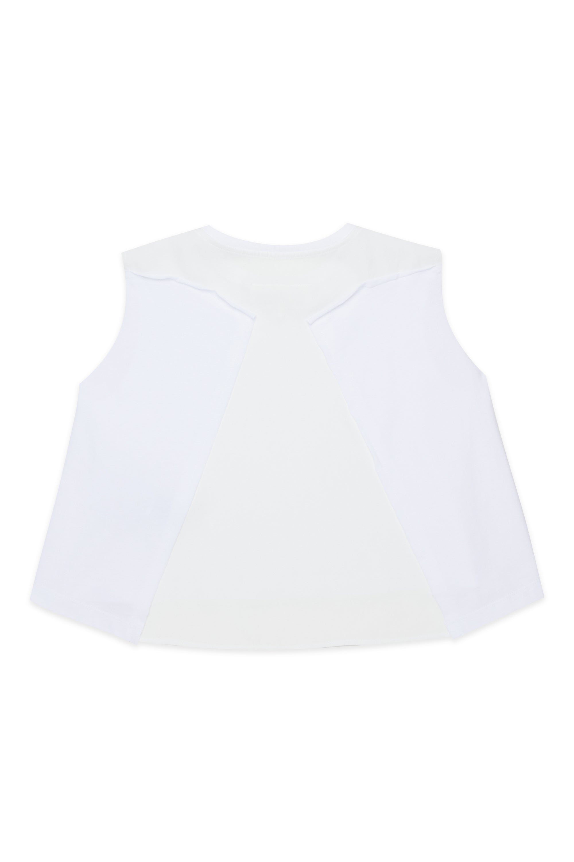 Cotton T-Shirt with Contrast Detail for Kids Mm6 Kid