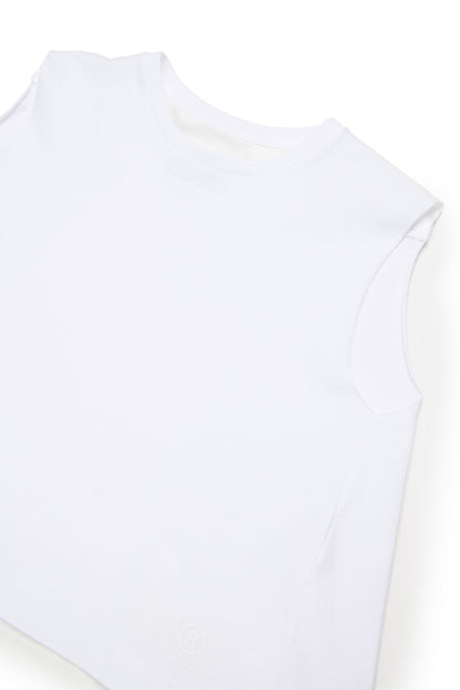 Cotton T-Shirt with Contrast Detail for Kids Mm6 Kid