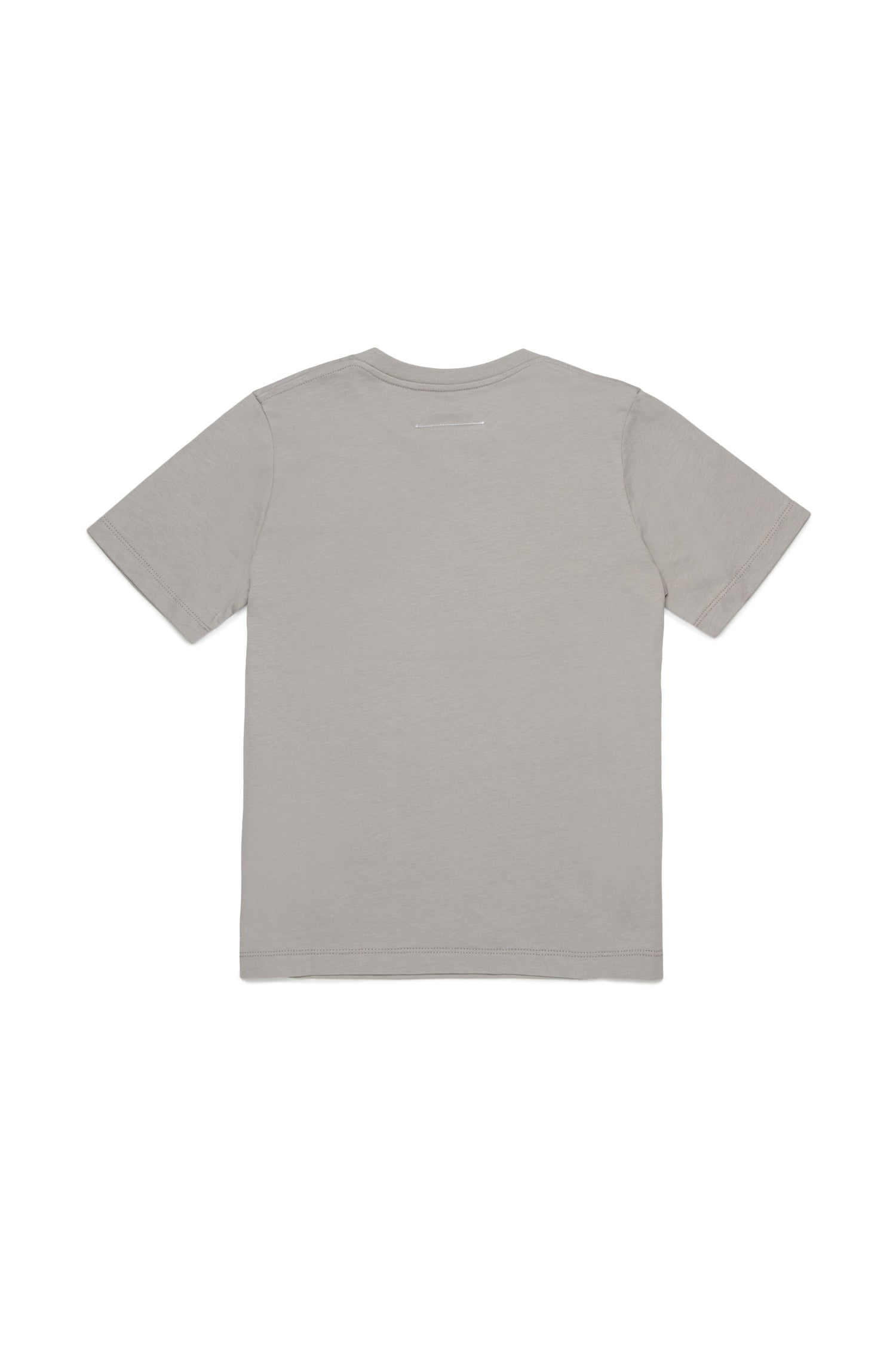 Grey Cotton Logo Print T-Shirt for Kids Mm6 Kid