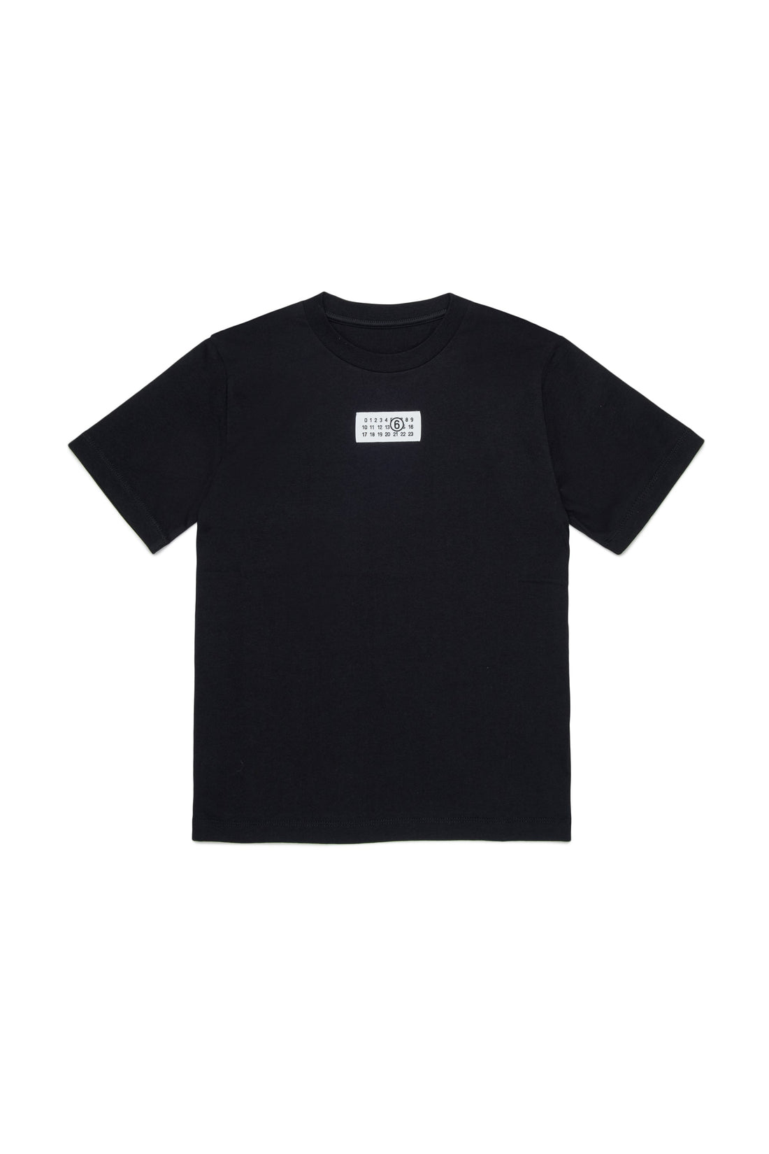Black Cotton Logo T-Shirt for Kids Mm6 Kid
