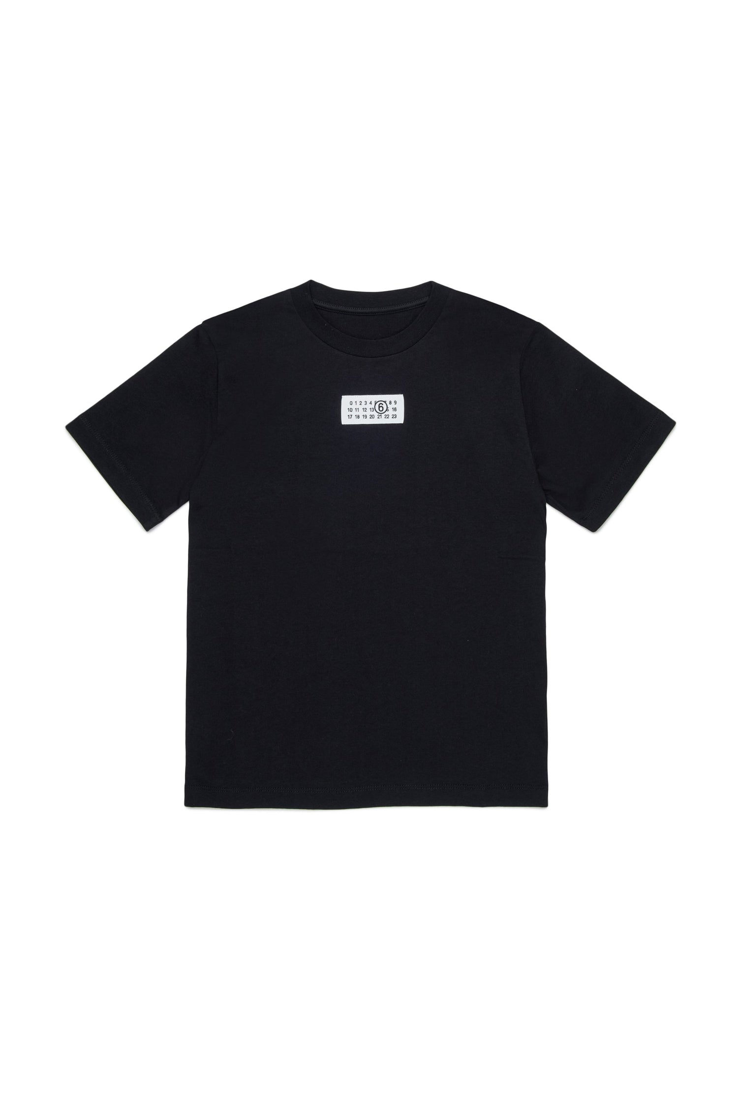 Black Cotton Logo T-Shirt for Kids Mm6 Kid