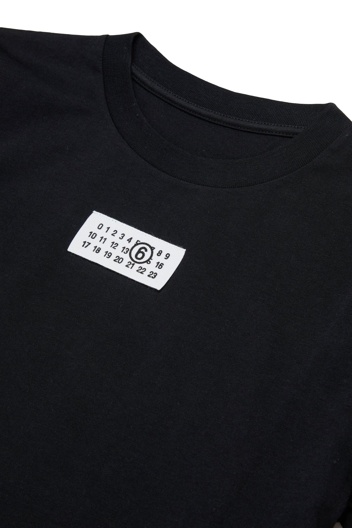 Black Cotton Logo T-Shirt for Kids Mm6 Kid