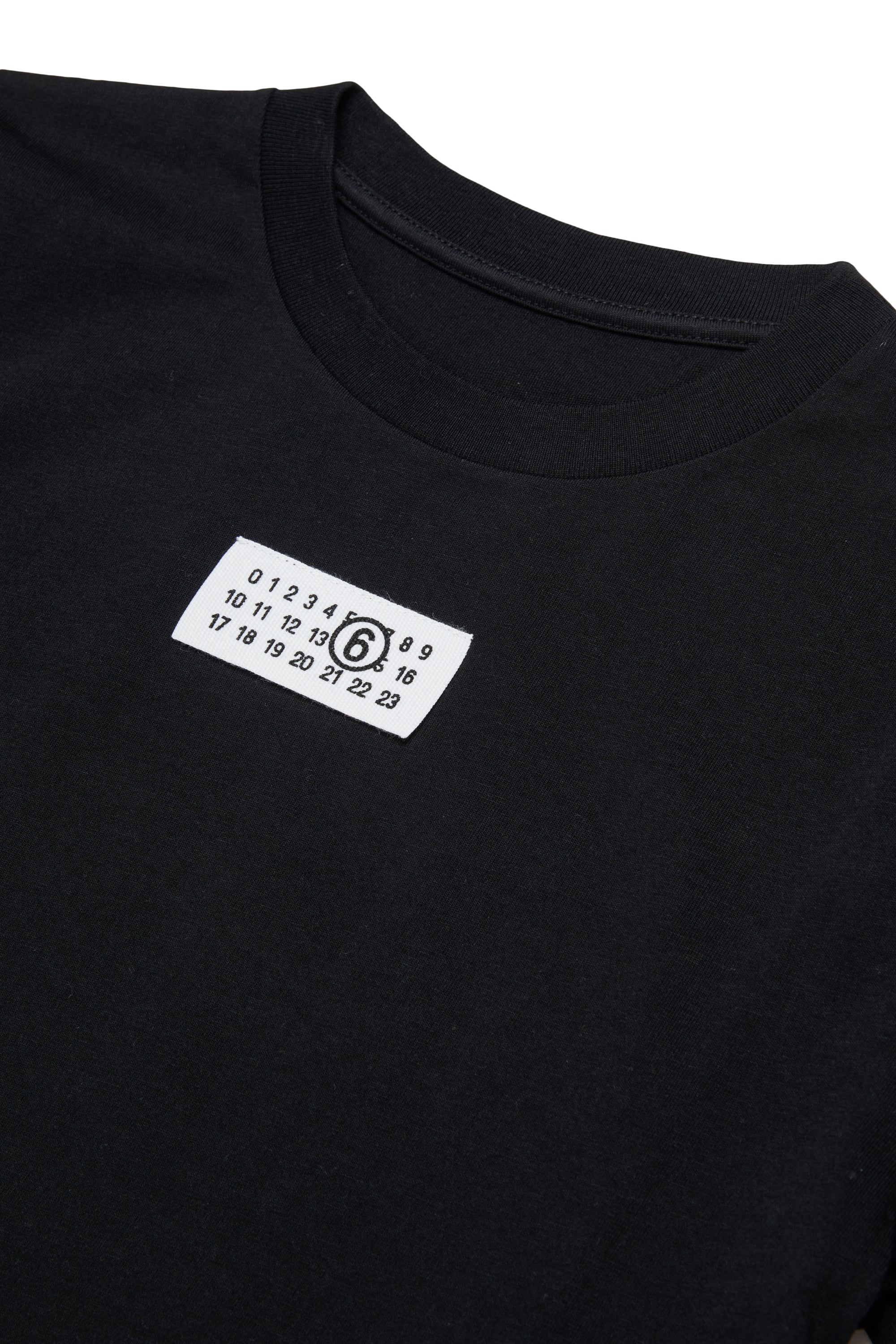 Black Cotton Logo T-Shirt for Kids Mm6 Kid