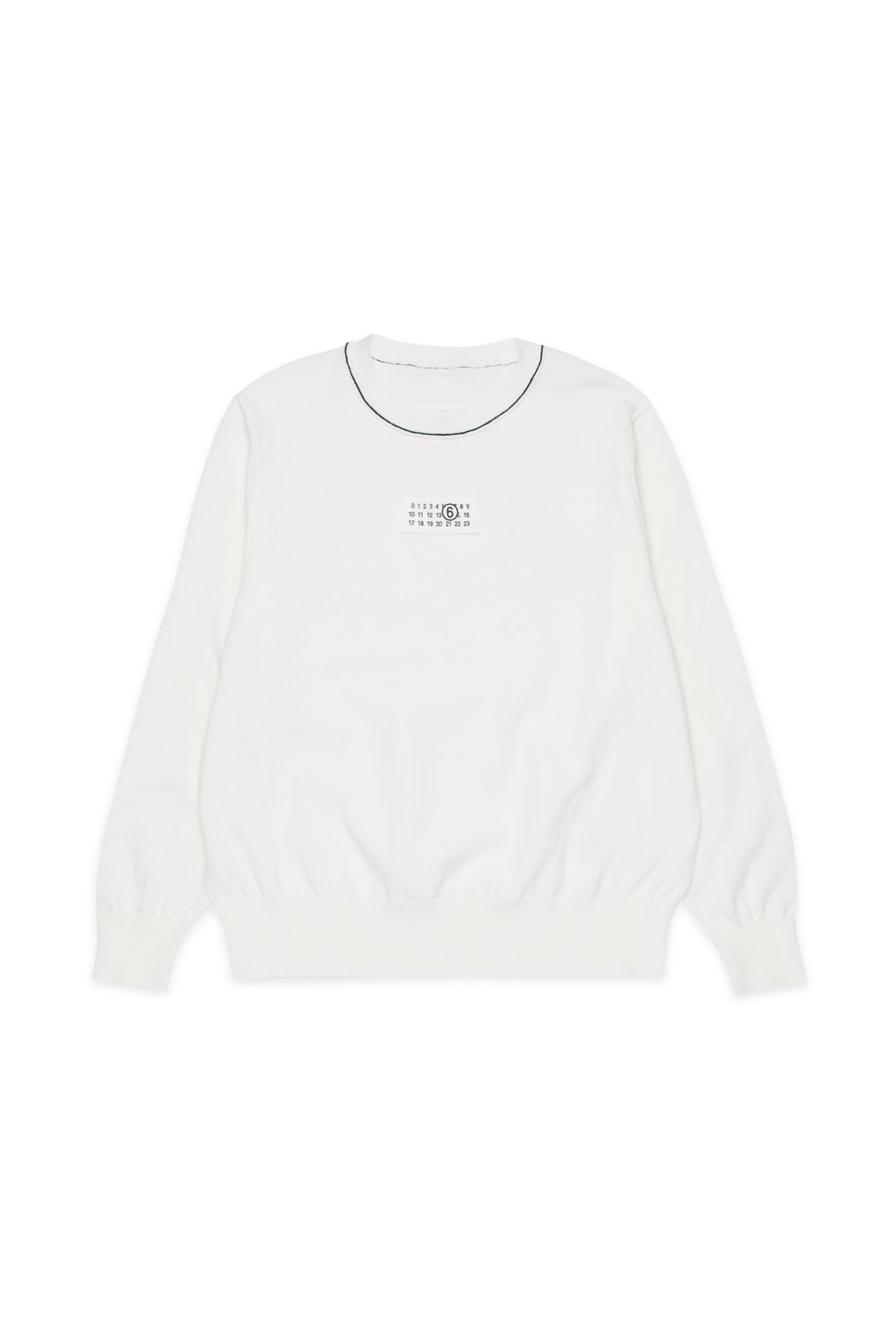 White Cotton Knit Jumper for Kids Mm6 Kid