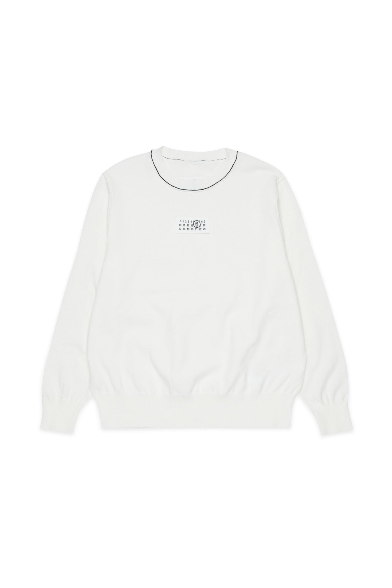 White Cotton Knit Jumper for Kids Mm6 Kid