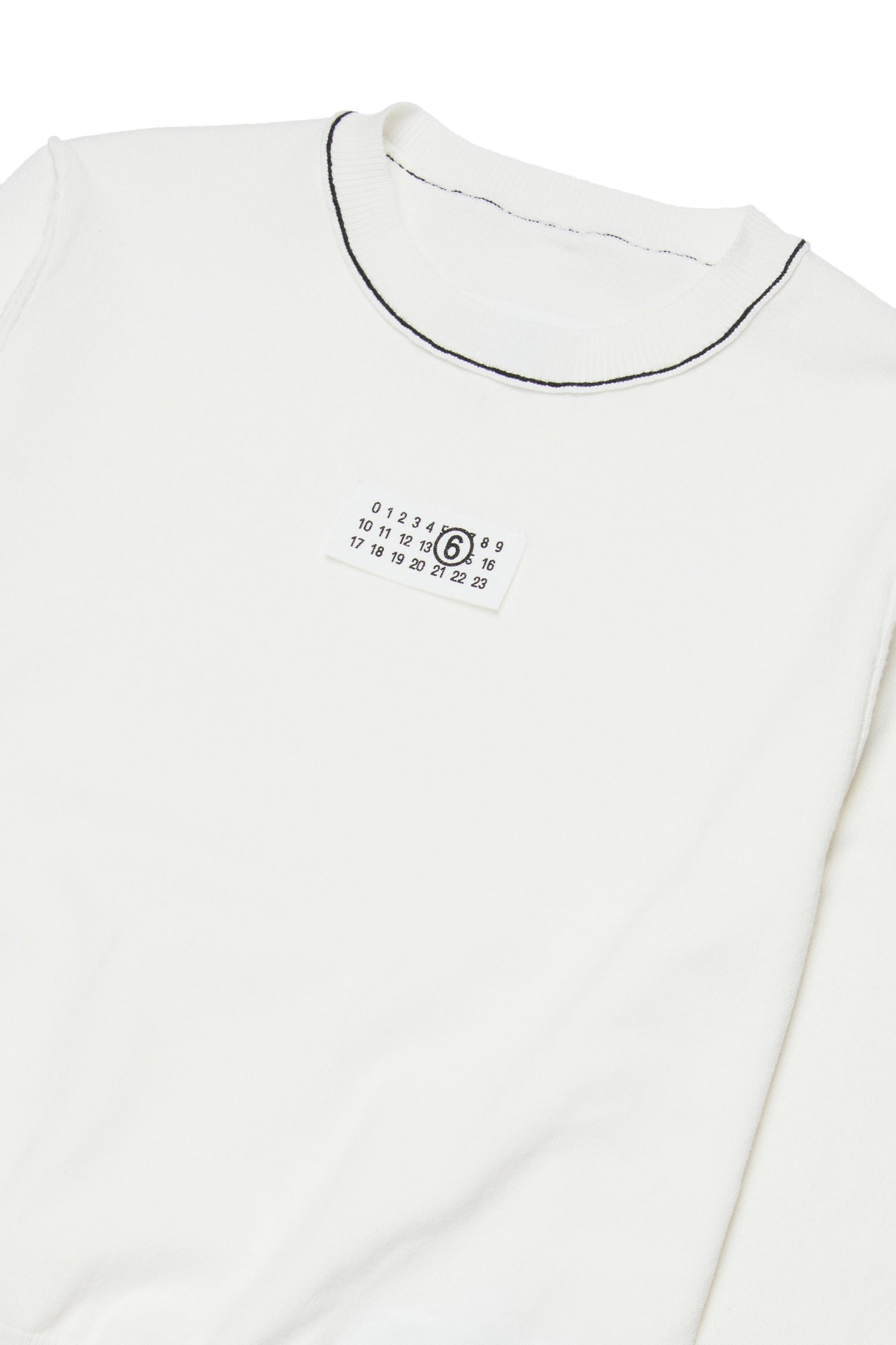 White Cotton Knit Jumper for Kids Mm6 Kid