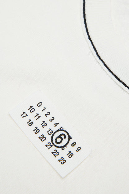 White Cotton Knit Jumper for Kids Mm6 Kid
