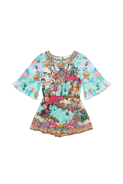 Miniature Moments Kids Playsuit With Frill 3/4 Sleeves Camilla