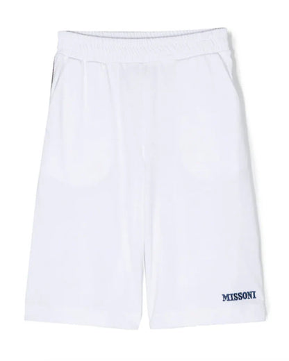 Cotton Jersey Shorts with Signature Chevron Side Panels Missoni