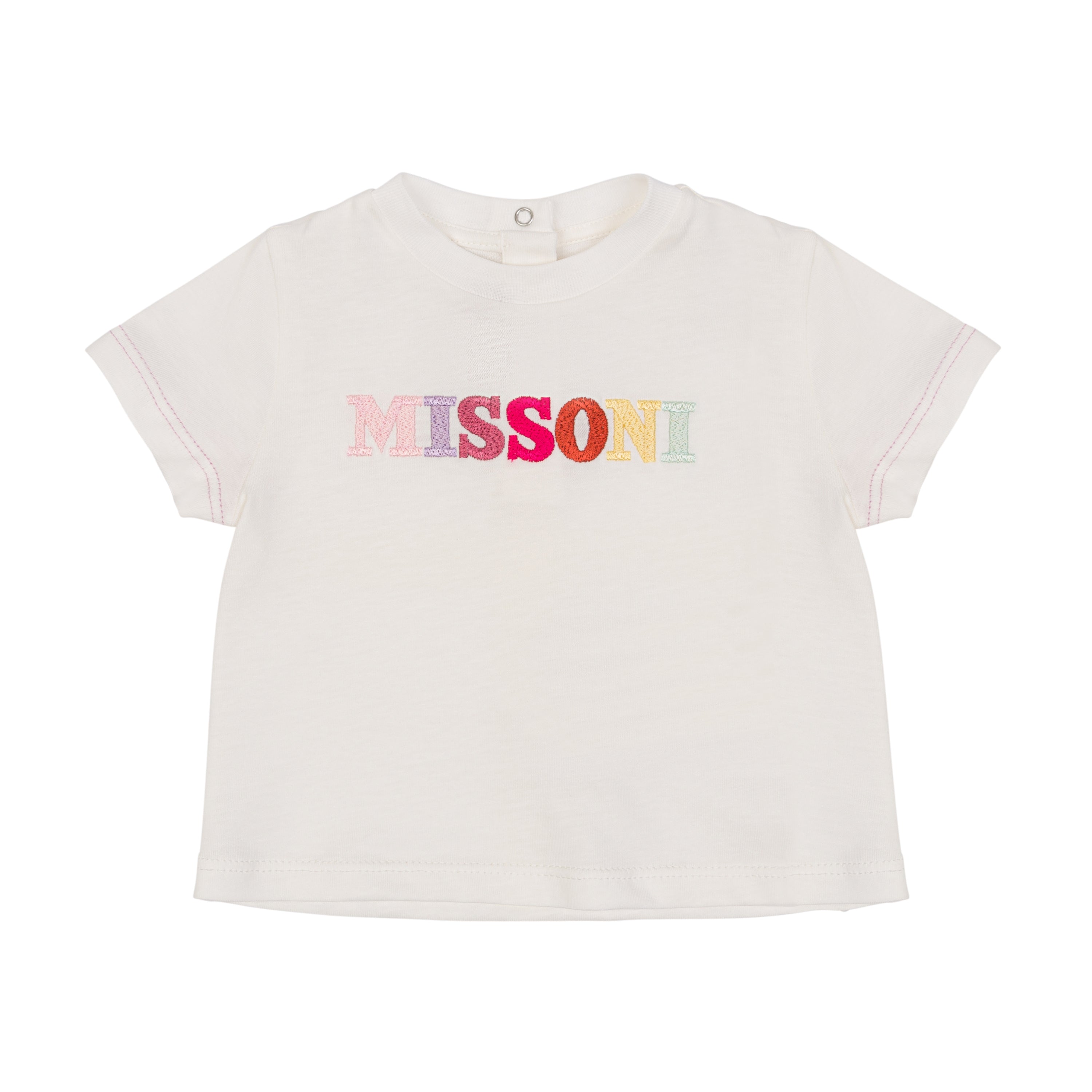 Rainbow Logo Embroidered Knitted Cotton Tee for Toddler Missoni