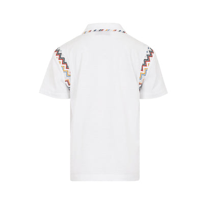 Missoni Contrast-Zigzag Knitted Polo Shirt Missoni