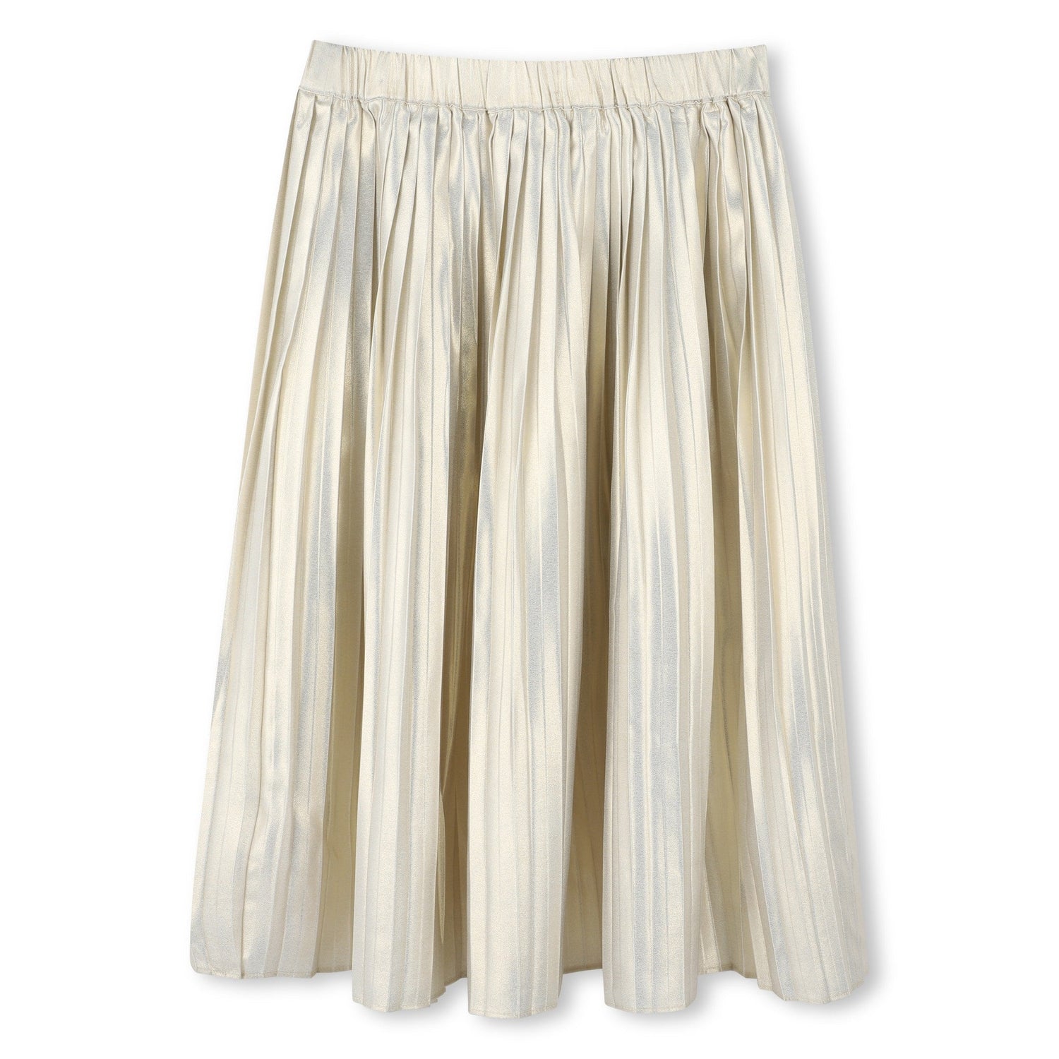 Pleated Gold Midi Skirt with Elasticated Waist Michael Kors