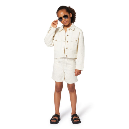 Cotton Twill Jacket with Decorative Details Michael Kors