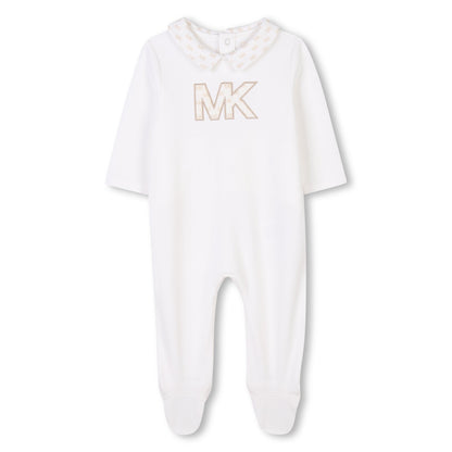 Organic Cotton Pyjama Set with Bib and Beanie Michael Kors