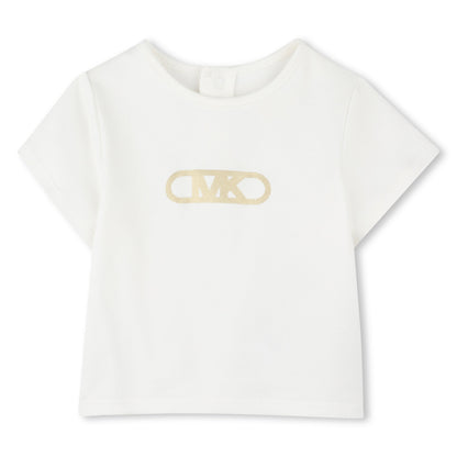 Track Suit: Cardigan, T-Shirt, and Pants with Metallic "MK Empire" Details Michael Kors