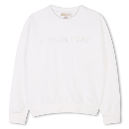 French Terry Sweatshirt with Metallic Print Michael Kors