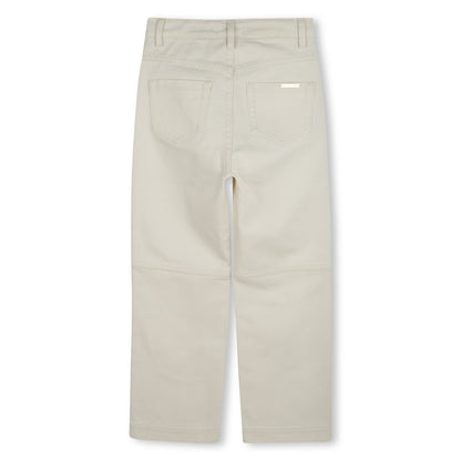 Cotton Twill Denim Trousers with Adjustable Waist Michael Kors